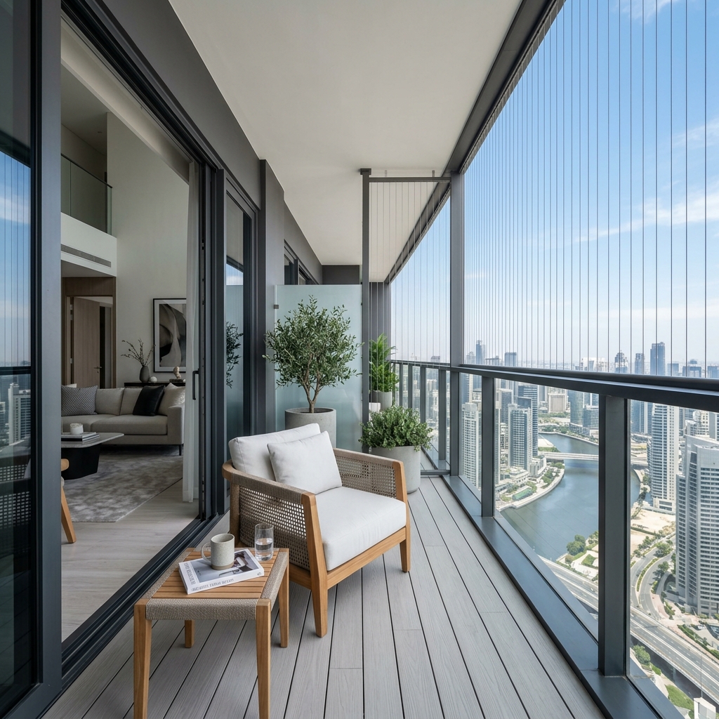 Balcony safety invisible grills